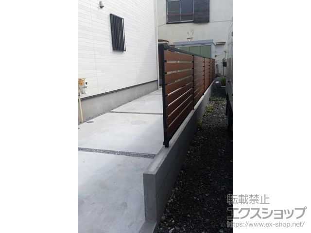 東京都東久留米市ののフェンス・柵 モクアルフェンス 横板タイプ 自由柱タイプ 施工例