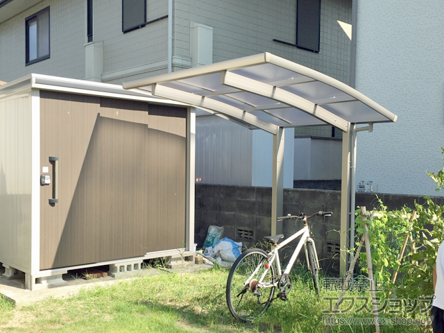 愛媛県伊予郡砥部町ののサイクルポート・駐輪場 レイナポートグランミニ 積雪〜20cm対応 施工例