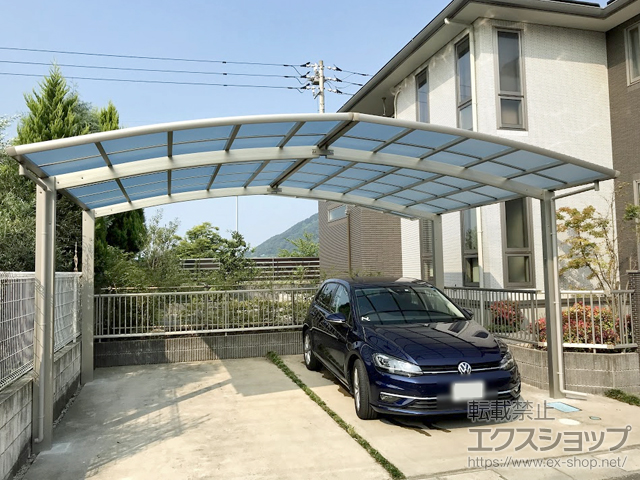 岡山県浅口市ののカーポート レイナポートグラン M合掌　積雪〜20cm対応 施工例