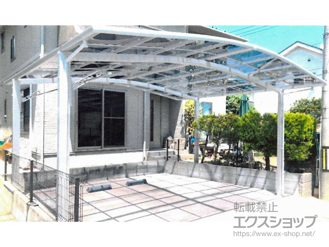 宮城県多賀城市ののカーポート ネスカR (ラウンドスタイル) ワイド 積雪〜20cm対応 施工例