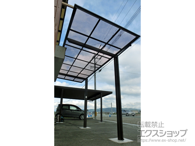 福岡県筑後市ののサイクルポート・駐輪場 フーゴFミニ (フラットスタイル) 積雪〜20cm対応 施工例