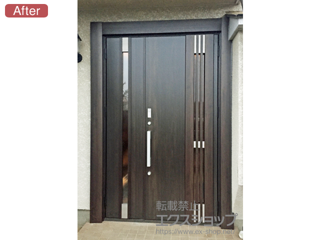 千葉県佐倉市のLIXIL リクシル（トステム）の玄関ドア リシェント玄関ドア3 断熱K4仕様 親子仕様(ランマ無)R M83型 ※タッチキー(キー付リモコン)仕様 施工例