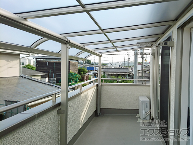 岡山県総社市ののバルコニー・ベランダ屋根 ヴェクターテラス R型 屋根タイプ 連棟 積雪〜20cm対応 施工例