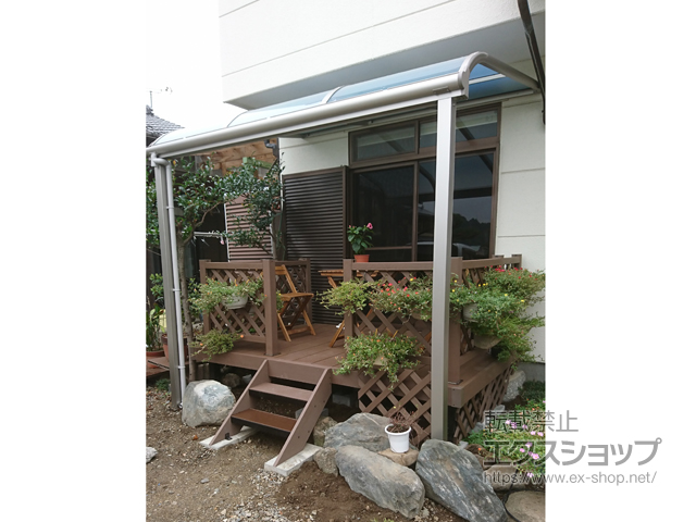 栃木県那須塩原市ののテラス屋根 ヴェクターテラス R型 テラスタイプ 単体 積雪〜20cm対応 施工例