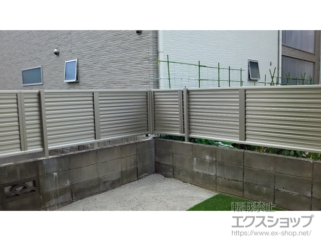 福岡県北九州市ののフェンス・柵 ミエーネフェンス 目隠しルーバータイプ 自由柱施工 施工例