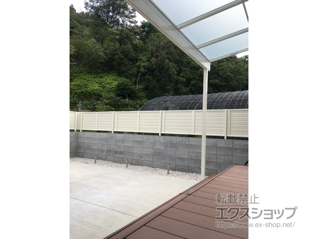 徳島県徳島市ののフェンス・柵 ミエーネフェンス 目隠しルーバータイプ 自由柱施工 施工例