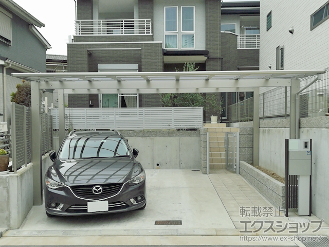 大阪府枚方市ののカーポート エフルージュ ツイン 積雪〜20cm対応 施工例