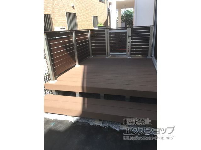 千葉県八千代市ののウッドデッキ リウッドデッキ 200＋ルシアスデッキフェンス＋ルシアスデッキ門扉 施工例
