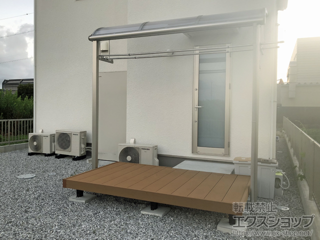 静岡県浜松市ののテラス屋根 プレシオステラス R型 テラスタイプ 単体 積雪〜20cm対応 施工例