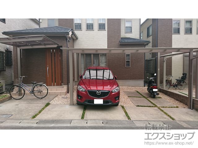 大阪府三島郡島本町ののサイクルポート・駐輪場 ネスカFミニ (フラットスタイル) 積雪〜20cm対応 施工例