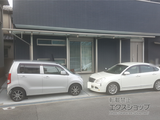 大阪府寝屋川市ののカーポート レイナポートREグラン 縦連棟 前下がり積雪〜20cm対応 施工例