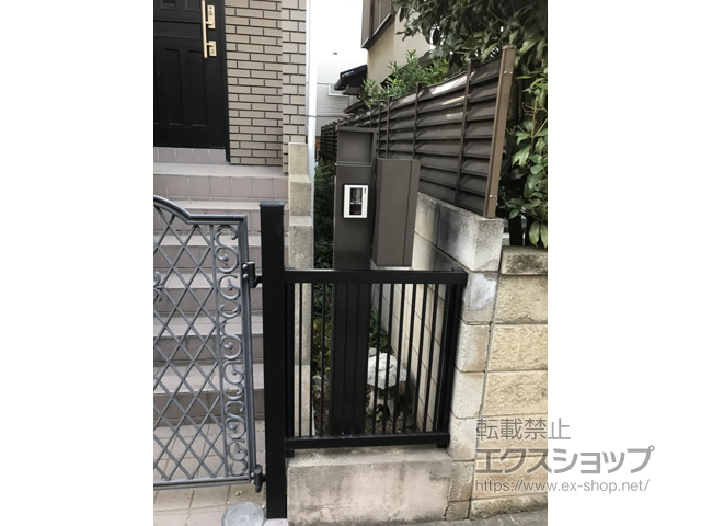東京都練馬区のの機能門柱・ポスト アクシィ1型 機能門柱 組み合わせ例１７−４ 柱セット 施工例