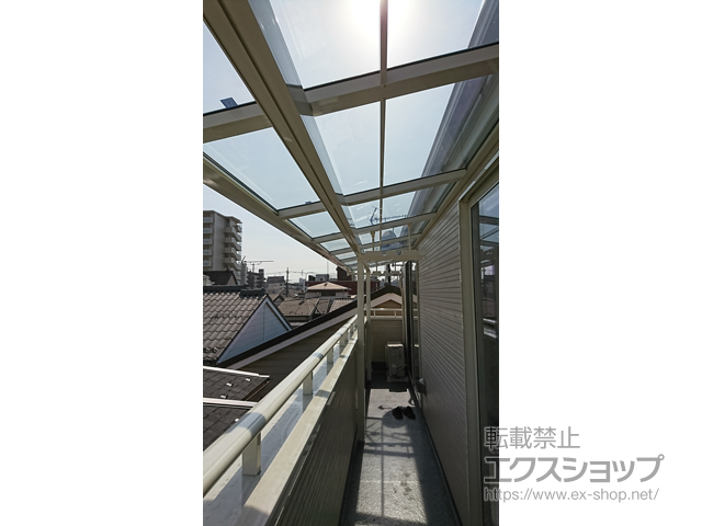 東京都大田区ののバルコニー・ベランダ屋根 スピーネ F型 屋根タイプ 連棟 積雪〜20cm対応 施工例