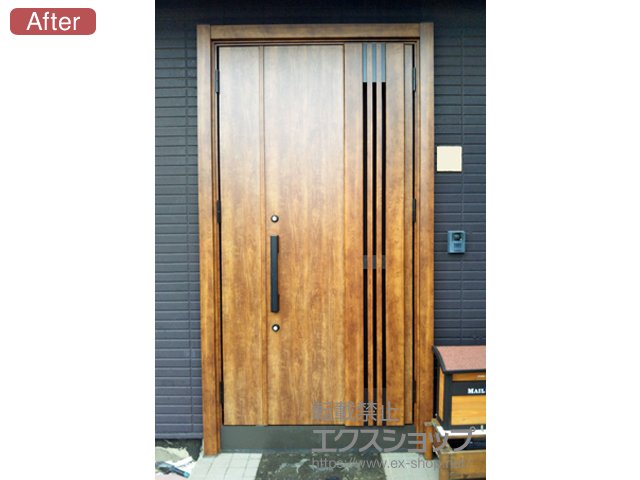 千葉県茂原市のLIXIL リクシル（トステム）の玄関ドア リシェント玄関ドア3 断熱K4仕様 手動 親子仕様(ランマ無)R M83型 施工例