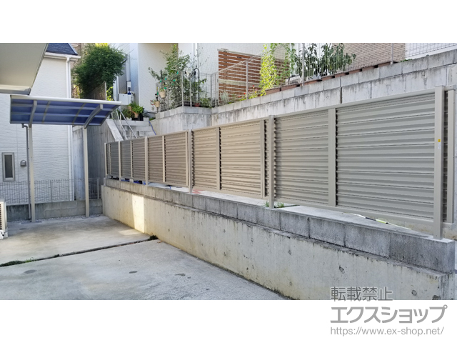 神奈川県川崎市ののフェンス・柵 ミエーネフェンス 目隠しルーバータイプ 自由柱施工 施工例