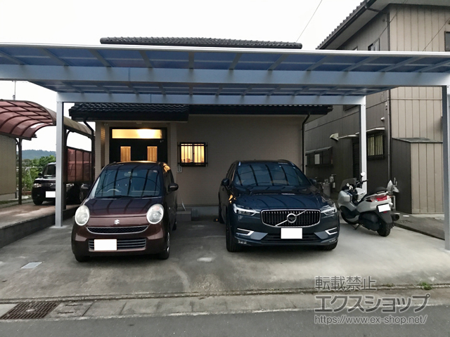 静岡県袋井市ののカーポート エフルージュ トリプル 積雪〜20cm対応 施工例