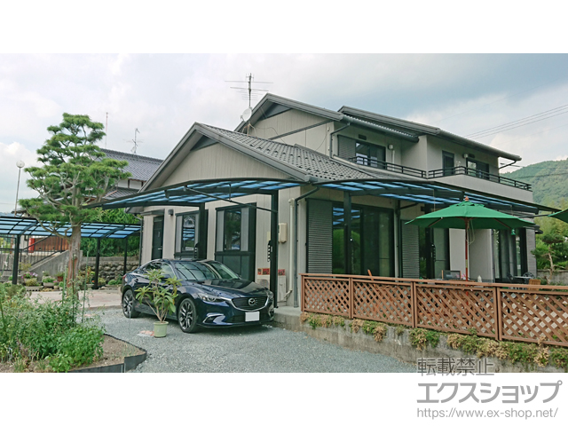 広島県庄原市ののカーポート レイナポートREグラン 前下がり 積雪〜20cm対応 施工例