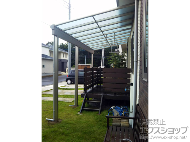 栃木県那須塩原市ののテラス屋根 ヴェクターテラス F型 1500 テラスタイプ 連棟 積雪〜50cm対応 施工例