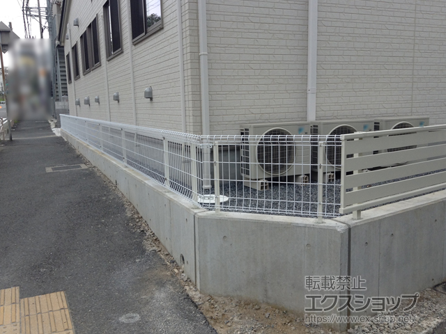 神奈川県横浜市ののフェンス・柵 イーネットフェンス 2F型 自由柱施工 施工例
