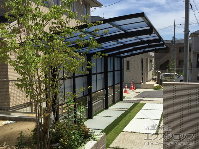 兵庫県宝塚市ののカーポート ネスカR (ラウンドスタイル) 縦連棟 積雪〜20cm対応 施工例