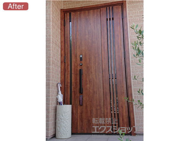 愛知県名古屋市のLIXIL リクシル（トステム）の玄関ドア リシェント玄関ドア3 断熱K4仕様 親子仕様(ランマ無)R M83型※タッチキー(キー付リモコン)仕様 施工例