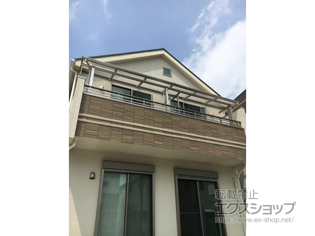 東京都小金井市ののバルコニー・ベランダ屋根 ヴェクターテラス F型 屋根タイプ 連棟 積雪〜20cm対応 施工例