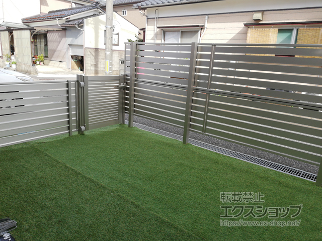 新潟県新潟市ののフェンス・柵 シンプレオフェンスSY1型 横スリット 自由柱施工 施工例