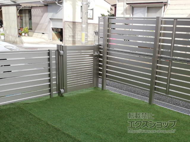 新潟県新潟市のの門扉 シンプレオ門扉3型 横太格子 片開き 門柱使用 施工例