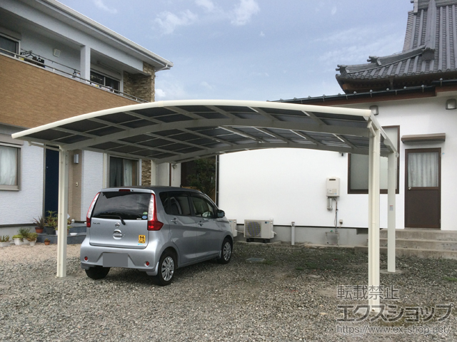 佐賀県佐賀市ののカーポート ネスカR (ラウンドスタイル) ワイド 積雪〜20cm対応 施工例