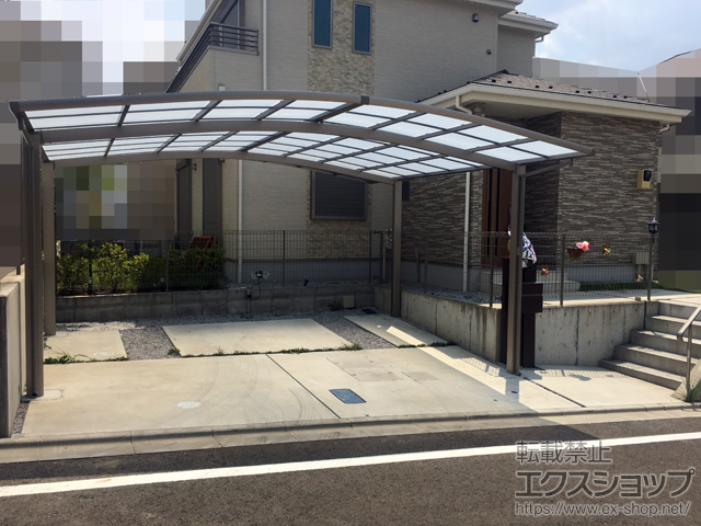 東京都八王子市ののカーポート ネスカR (ラウンドスタイル) ワイド 積雪〜20cm対応 施工例