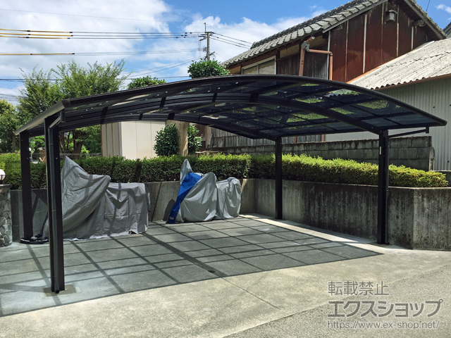 福岡県朝倉市ののカーポート プレシオスポート ワイド 積雪〜20cm対応 施工例