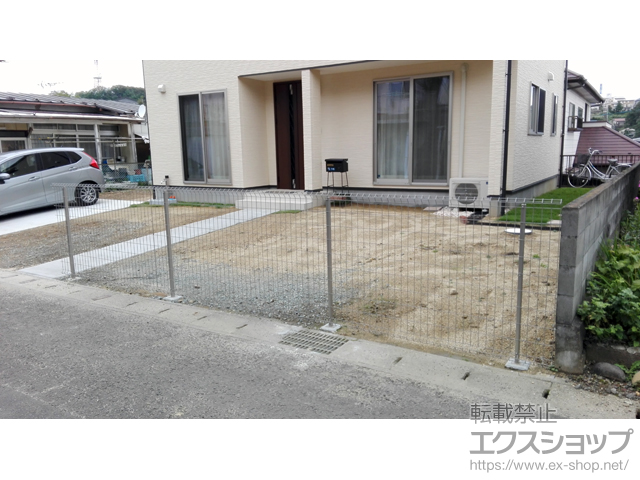 宮城県仙台市ののフェンス・柵 イーネットフェンス1F型 自由柱タイプ 施工例