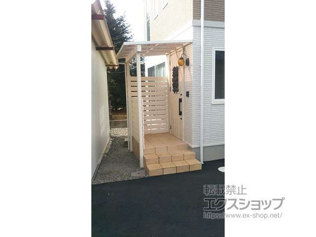 長野県大町市ののテラス屋根 サザンテラス (フレーム仕様) 積雪50cm対応 テラスタイプ 単体 施工例