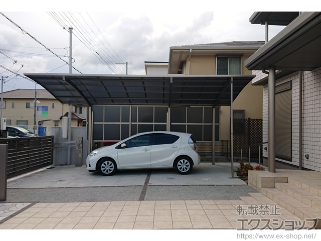 兵庫県西宮市ののカーポート フーゴR 延長 積雪〜20cm対応 台風補償付 施工例