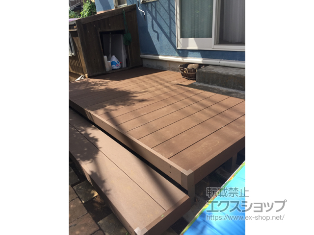 東京都杉並区ののウッドデッキ リウッドデッキ 200＋リウッドデッキ200 段床セット 正面タイプ１段 施工例
