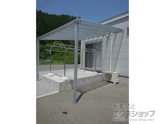 宮崎県日南市ののテラス屋根 ヴェクターテラス F型 ビッグサイズ 単体 積雪〜20cm対応 施工例
