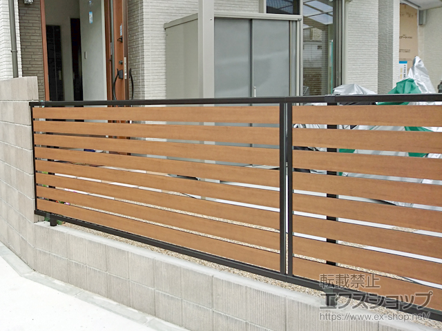 京都府京都市ののフェンス・柵 モクアルフェンス 横板タイプ 自由柱施工〈1〉 施工例