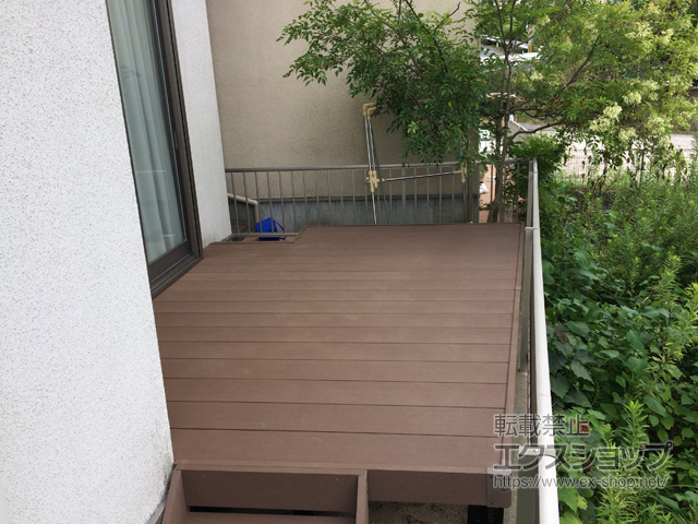 福岡県福岡市ののウッドデッキ リウッドデッキ 200＋リウッド ステップ5型 Sタイプ（2段） 施工例