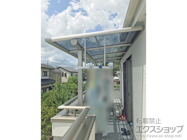 埼玉県春日部市ののバルコニー・ベランダ屋根 プレシオステラス F型 屋根タイプ 単体 積雪〜20cm対応 施工例
