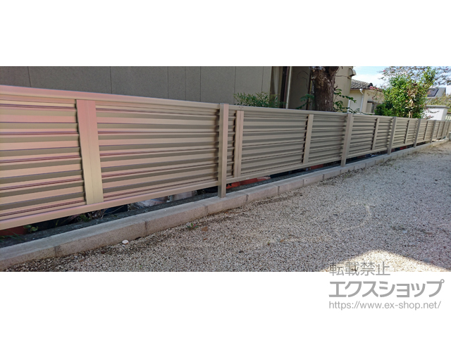 熊本県宇土市ののフェンス・柵 ミエーネフェンス 目隠しルーバータイプ 自由柱施工 施工例