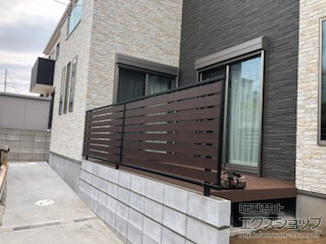 千葉県四街道市ののフェンス・柵 モクアルフェンス 横板タイプ 自由柱施工 施工例