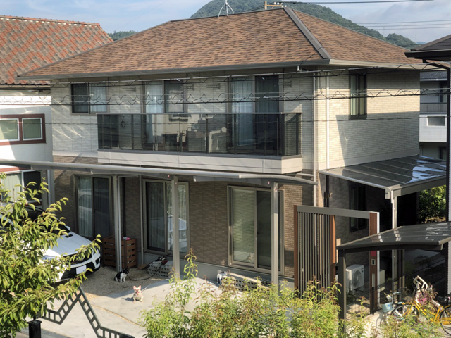 広島県三原市ののテラス屋根 ヴェクターテラス F型 テラスタイプ 単体 積雪〜20cm対応 施工例