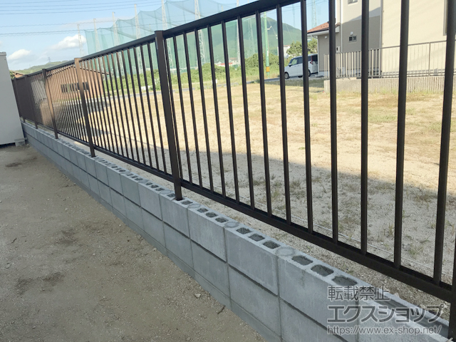 島根県松江市ののフェンス・柵 ミエッタフェンス 防犯たて格子タイプ 自由柱 施工例