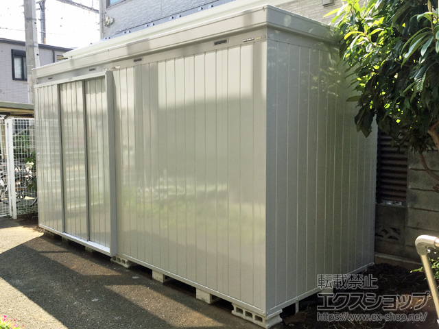 東京都世田谷区のの物置・屋外倉庫 ネクスタ大型 一般型 4420×1790×2375 NXN-81H-MG 施工例