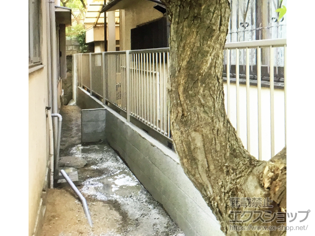 兵庫県神戸市ののフェンス・柵 ミエッタフェンス 防犯たて格子タイプ 自由柱施工 施工例