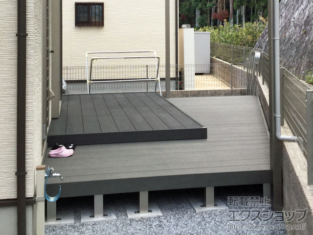 京都府京都市ののウッドデッキ リウッドデッキ 200 *異形納まり 施工例