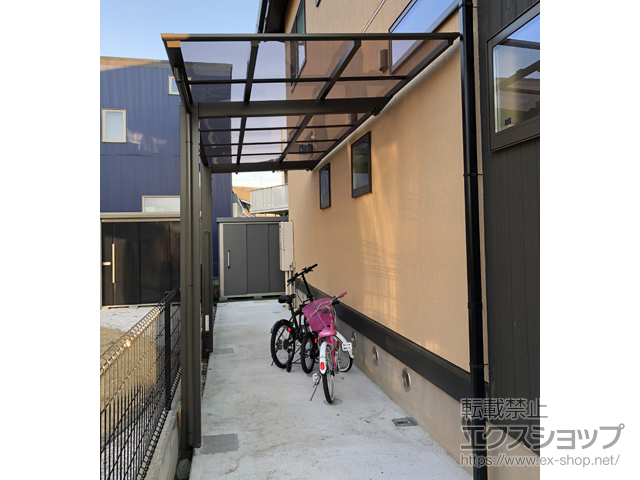 茨城県つくばみらい市ののサイクルポート・駐輪場 ネスカFミニ (フラットスタイル) 積雪〜20cm対応 施工例