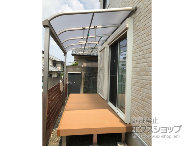 大阪府富田林市ののテラス屋根 プレシオステラス R型 テラスタイプ 単体 積雪〜20cm対応 施工例