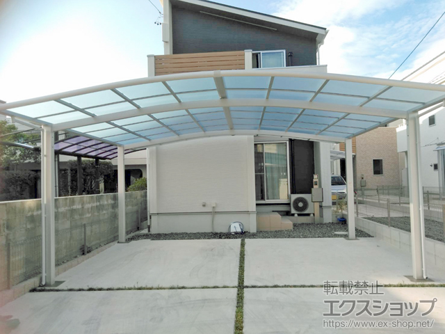 愛知県尾張旭市ののカーポート ネスカR (ラウンドスタイル) ワイド 積雪〜20cm対応 施工例