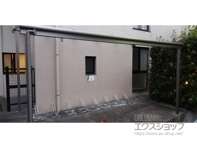 東京都渋谷区ののテラス屋根 スピーネ F型 テラスタイプ 単体 はね出し納まり 積雪〜20cm対応 施工例